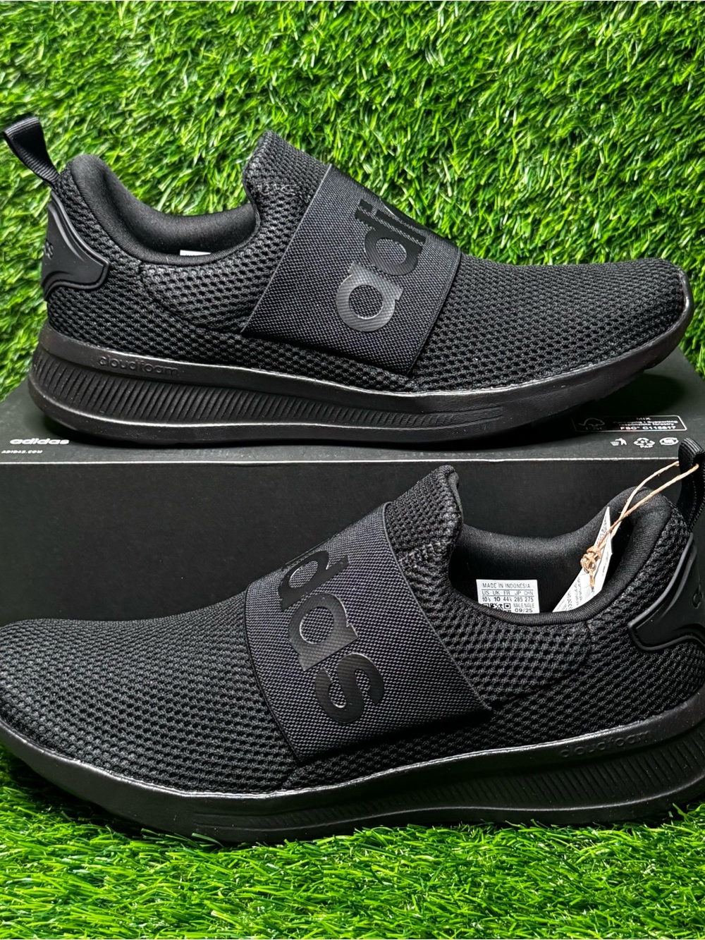 Size 10.5 - Mens Adidas Lite Racer Adapt 4.0 H04296 Black Running Shoes - H04296